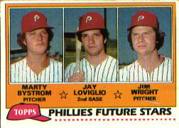 1981 Topps Baseball Cards      526     Marty Bystrom/Jay Loviglio/Jim Wright RC